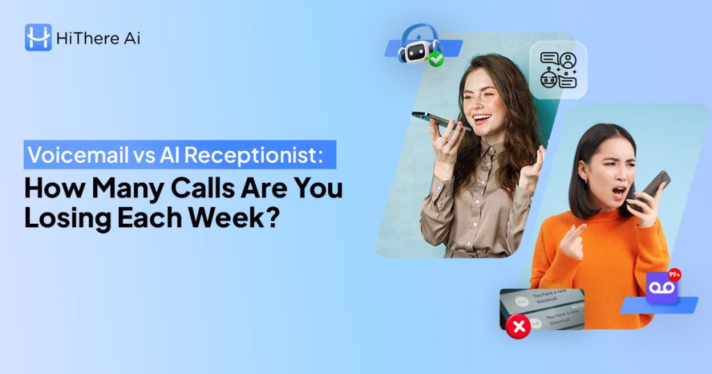 Comparison between voicemail and an AI receptionist showing differences in call answering, bookings and revenue protection for Australian businesses