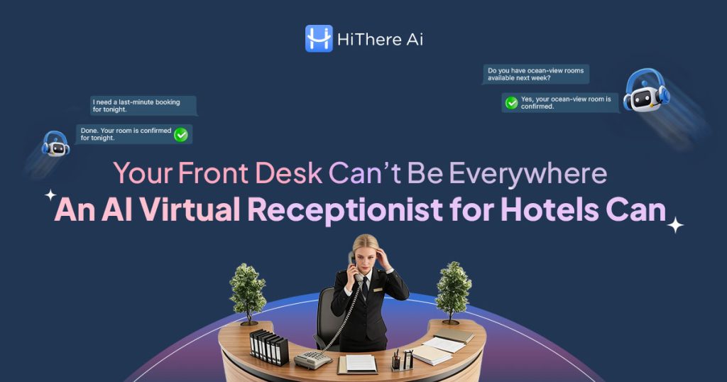 AI virtual receptionist for hotels in Australia helping front desk staff manage bookings and guest enquiries efficiently
