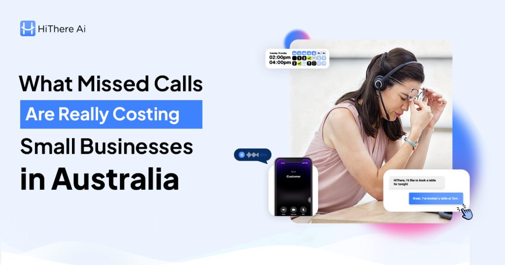Australian small business owner reviewing missed call revenue loss and enquiry data on a business dashboard showing potential lost income from unreturned customer calls